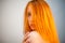 Dreammy portrait of gorgeous redhead woman in soft focus