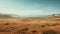 Dreamy Aerial View Of Empty Desert With Sea And Mountains