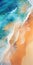 Dreamy Aerial View: Turquoise And Orange Ocean Waves In Hyper-detailed Rendering