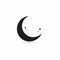 Dreamy Black Crescent Icon - Minimalist Vector Art