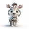 Dreamy Cartoon Zebra In John Wilhelm Style - Cute And Realistic 3d Character