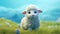 Dreamy Corriedale Sheep In Cinema4d Style