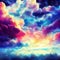 Dreamy Cosmic Sunset Sky Cloudscape