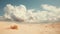 Dreamy Desert Landscape With White Clouds