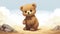 Dreamy Desert Teddy Bear Illustration Inspired By Studio Ghibli