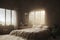 Dreamy Earth Primary Bedroom Interior with Cozy Messy Style and Haze in Spring