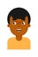 Dreamy facial expression of black boy avatar