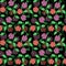 Dreamy flowers pattern with black background