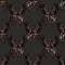 Dreamy flying wild magic winged ox, bison or bull seamless pattern in minimalism aesthetic background.