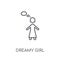 Dreamy girl linear icon. Modern outline Dreamy girl logo concept