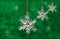 Dreamy image of glass snowflake Christmas ornament