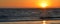 dreamy long exposure shot of sunset on beach