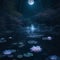 a dreamy moonlit pond in a dense forest Generative AI