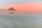 Dreamy morning on the beach of Morro Bay with the Morro Rock, California