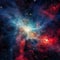 Dreamy Nebula: A Realistic Depiction Of Turquoise And Red Galaxy