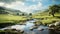 Dreamy Oasis In The Hindu Yorkshire Dales: Photorealistic Scenery Of Flowing Mountains