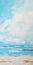 Dreamy Ocean: Minimalistic Landscape Painting In Blue And White