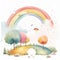Dreamy Pastel Rainbows Whimsical Illustrations