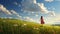Dreamy Photorealistic Renderings Of A Girl Walking In A Meadow