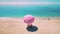 Dreamy Pink Beach Umbrella On Huntington Beach Chair