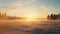 Dreamy Realism: Sunrise Over Frozen Field In 8k Resolution