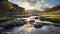 Dreamy River In The Hindu Yorkshire Dales - Photorealistic British Topographical Photo