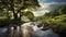 Dreamy River In The Hindu Yorkshire Dales - Photorealistic Landscape Image