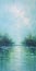 Dreamy River: A Minimalistic Landscape Painting In The Style Of Monet