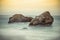 Dreamy rocks in the Pacific ocean at Big Sur, California