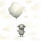 Dreamy Sheep Illustration With Balloon