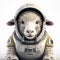 Dreamy Sheep In Space: A Hyper-realistic Astronaut Render