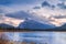 Dreamy Sunrise Over A Frozen Vermilion Lakes Viewpoint