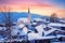 Dreamy sunset landscape at tourist resort schliersee upper bavaria