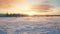Dreamy Sunset Over Snow-covered Village: 32k Uhd Scenic Image