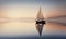 Dreamy Sunset Sailing on Calm Lake Background for Invitations and Posters.