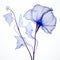 Dreamy Surrealist Blue Flower With X-ray Effect On Grey Background