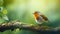 Dreamy Symbolism: A Tranquil Robin On A Wood Branch