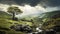 Dreamy Tree In Valley: A Photorealistic Image Inspired By Tom Chambers