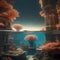 A dreamy, underwater city with intricate coral architecture that glows in the dark2