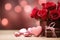 Dreamy Valentine's Day scene with roses, chocolates, and ample copy space