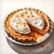 Dreamy Watercolor Illustration Of Orange Peel Pie With High-contrast Shading