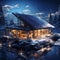 Dreamy Winter Getaway: Cozy Escape with Stunning Rendered Landscape, generative ai