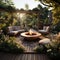 Dreamy Wood Fire Pit In A Tropical Garden