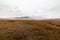 Dreary, foggy, empty, and barren winter landscape at the National Bison Range wildlife refuge, Montana, USA