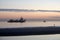 A dredger supplying sand to a beach