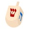 Dreidel Hanukkah Toy Flat Icon on White