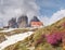 Dreizinnenhutte, Italy. May 26 2018. Tourist chalet