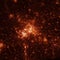 Dresden city lights map, top view from space. Aerial view on night street lights. Global networking, cyberspace