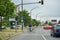 Dresden, Germany - August 17, 2015: Cycling and car traffic, infrastructure of the city.City life.