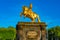 Dresden, Germany, August 6, 2022: Goldene Reiter statue in Germa